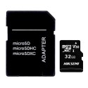 Memory card with Hikvision adapter - Capacity 32 GB - Class 10 | Write speed 20 MB/s - Up to 300 write cycles - - HS-TF-C1STD-32
