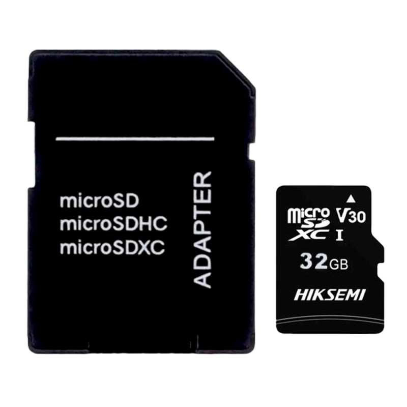 Memory card with Hikvision adapter - Capacity 32 GB - Class 10 | Write speed 20 MB/s - Up to 300 write cycles - - HS-TF-C1STD-32