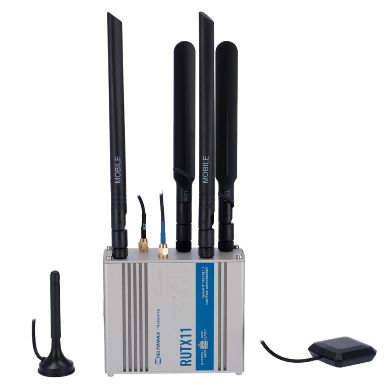 Teltonika Router 4G Industrial - Dual SIM 4G Category 6 - WLAN 5 - Bluetooth LE 4.0 - GNSS positioning - 4 Ethernet ports - TK-R