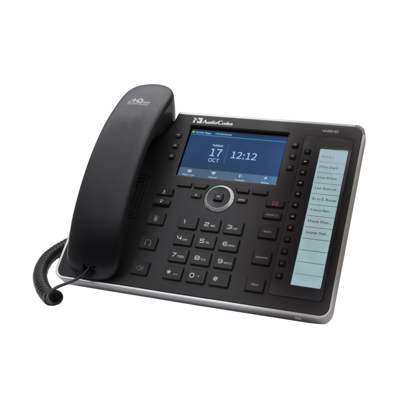 AudioCodes IP 445HD IP-Phone PoE GbE black with integrated BT and Dual Band Wi-Fi and an external power supply black - 216865 - 
