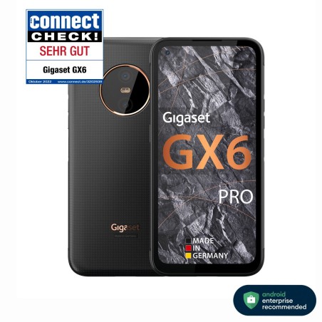 Gigaset GX6 PRO, schwarz / IP68 / Android Enterprise / Dual-Cam 50MP + 2MP Makro - 217740 - 1