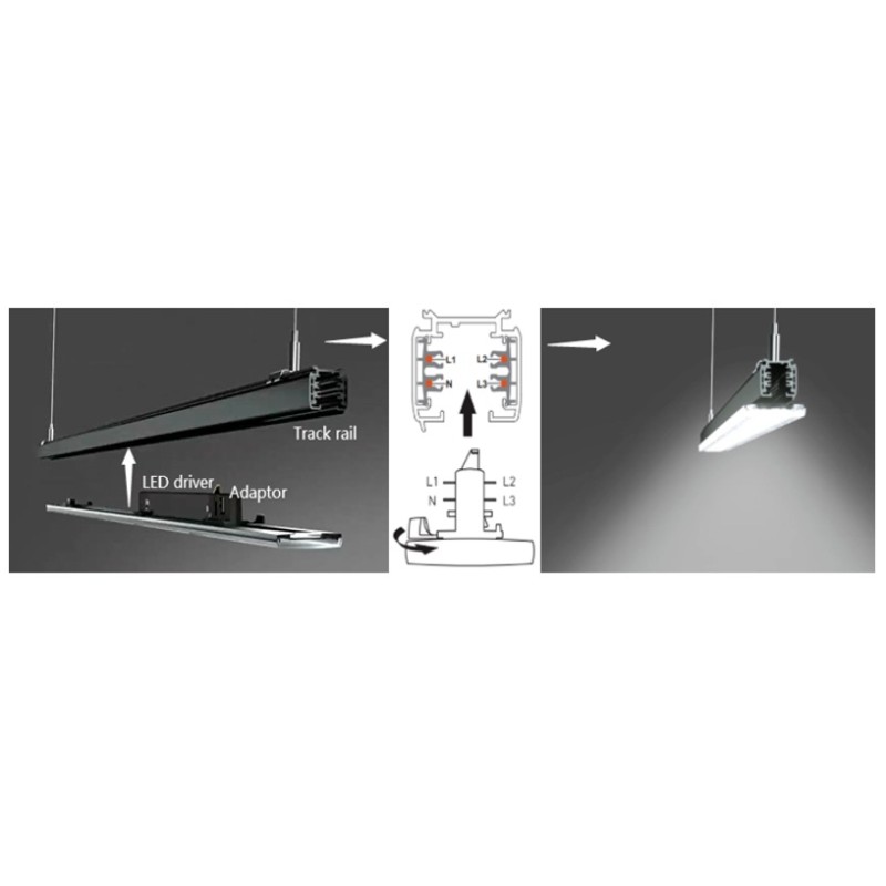 Synergy 21 LED Track-Serie für Stromschiene VLG-Serie 35-50W, 90°, CCT, CRI80 Weiß Single-Sided-Rotation - 249050 - 5