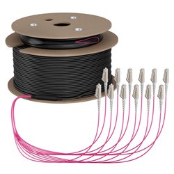 Fiber optic cable, trunk cable U-DQ(ZN)BH 8G 50/125, LC/LC OM4 180m