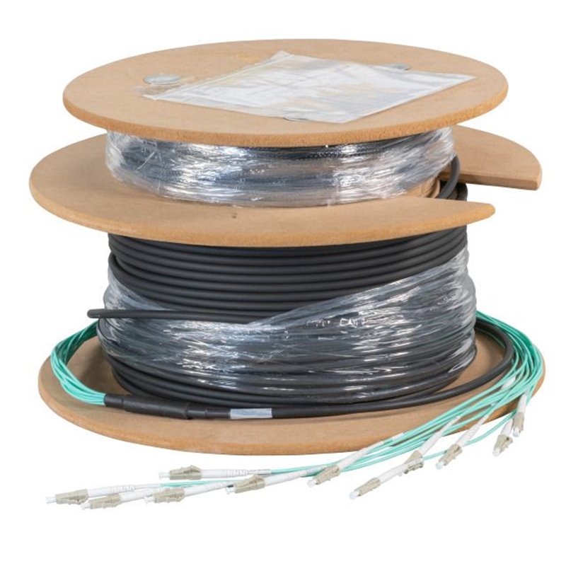 Fiber optic cable, trunk cable U-DQ(ZN)BH 8G 50/125, LC/LC OM4 180m