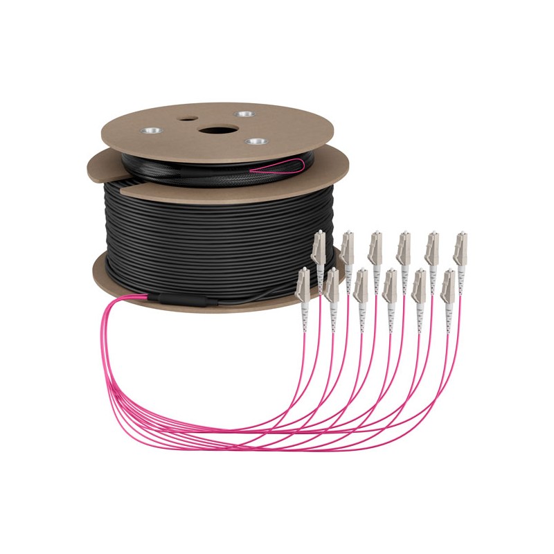 Fiber optic cable, trunk cable U-DQ(ZN)BH 12G 50/125, LC/LC OM4 130m - 231750 - 1