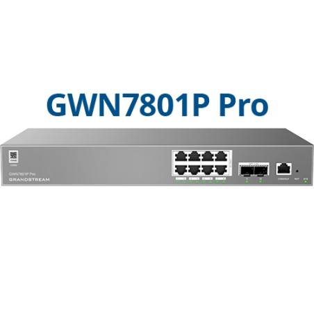 Grandstream GWN7801P PRO ? Enterprise Layer 2++ Managed Switch ? 8× Gigabit RJ45 (PoE/PoE+) + 2× Gigabit SFP - 251511 - 1