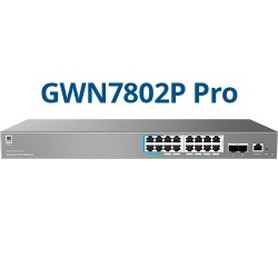 Grandstream GWN7802P PRO ? Enterprise Layer 2++ Managed Switch ? 16× Gigabit RJ45 (PoE/PoE+) + 2× Gigabit SFP+ - 251512 - 1