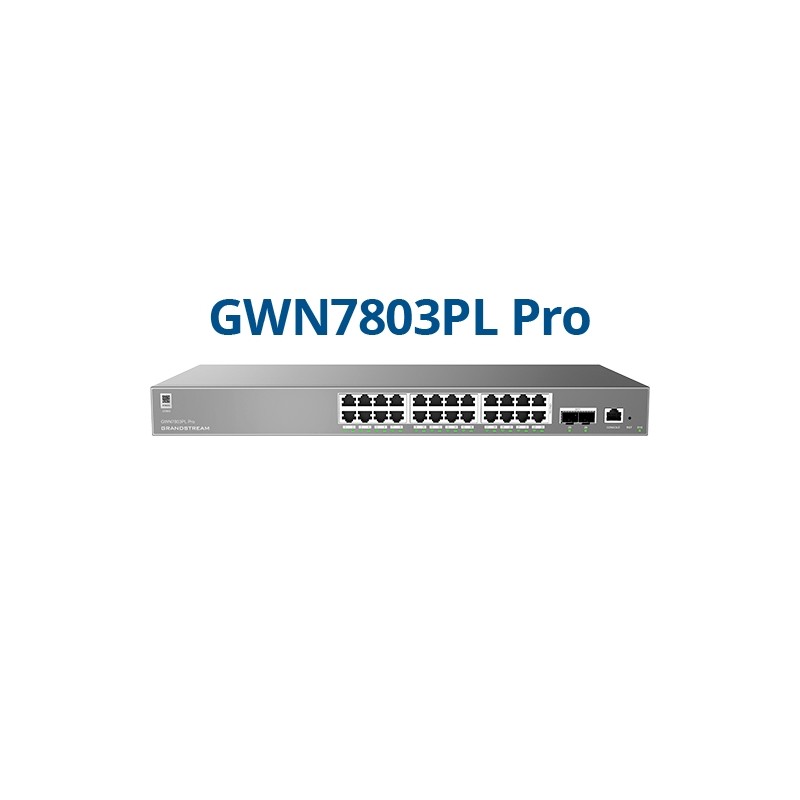 Grandstream GWN7803PL PRO ? Enterprise Layer 2++ Managed Switch ? 24× Gigabit RJ45 (PoE/PoE+) + 2× Gigabit SFP+ - 251513 - 1