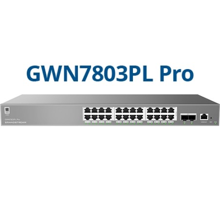 Grandstream GWN7803PL PRO ? Enterprise Layer 2++ Managed Switch ? 24× Gigabit RJ45 (PoE/PoE+) + 2× Gigabit SFP+ - 251513 - 1