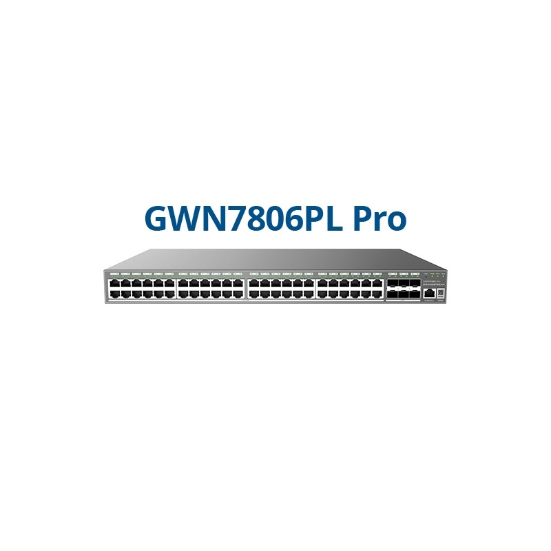 Grandstream GWN7806PL PRO ? Enterprise Layer 2++ Managed Switch ? 48× Gigabit RJ45 (PoE/PoE+) + 6× Gigabit SFP+ - 251515 - 1