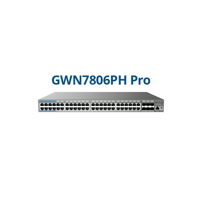Grandstream GWN7806PH PRO ? Enterprise Layer 2++ Managed Switch ? 48× Gigabit RJ45 (PoE/PoE+) + 6× Gigabit SFP+ - 251516 - 1