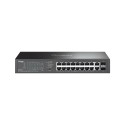 TP-Link Switch easy managed Layer2 20 Port &bull 18x 1GbE &bull 16x PoE af &bull 2x SFP &bull 150W PoE Budget &bull Fanless &b -