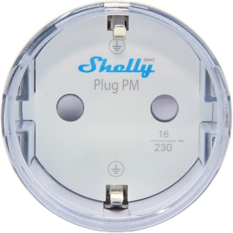 Shelly - Plug & Play "Plug PM Gen3 White" - Smart energy meter - Measuring function - WLAN - BT - white - 251290 - 2
