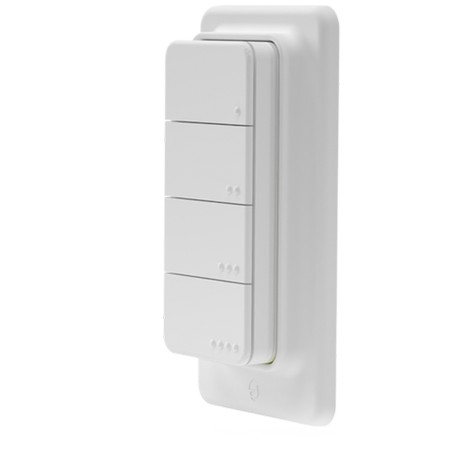 Shelly · Plug & Play · "Blu ZB RC Button 4" · Fernbedienung inkl. Magnethalter · 4-fach · 16 Aktionen · Bluetooth · Zigbee · Wei