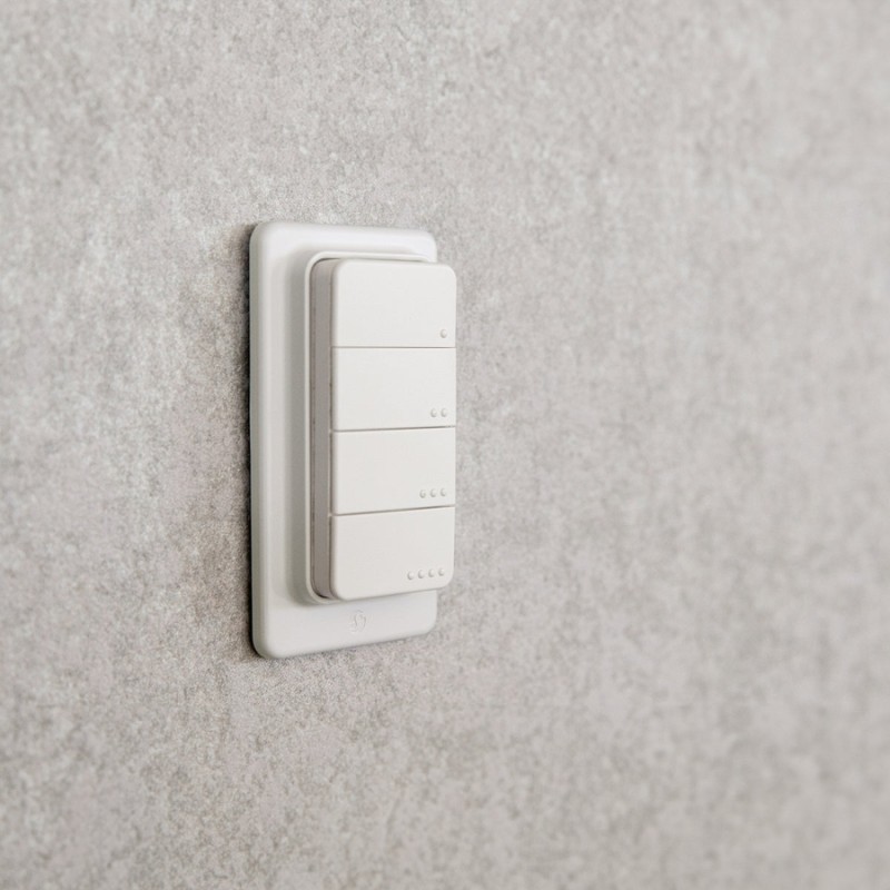 Shelly · Plug & Play · "Blu ZB RC Button 4" · Fernbedienung inkl. Magnethalter · 4-fach · 16 Aktionen · Bluetooth · Zigbee · Wei