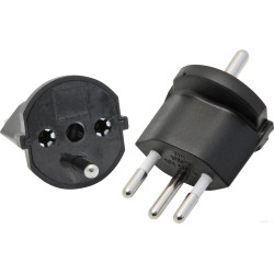 Fix adapter D Schuko / CH 3-pin, black