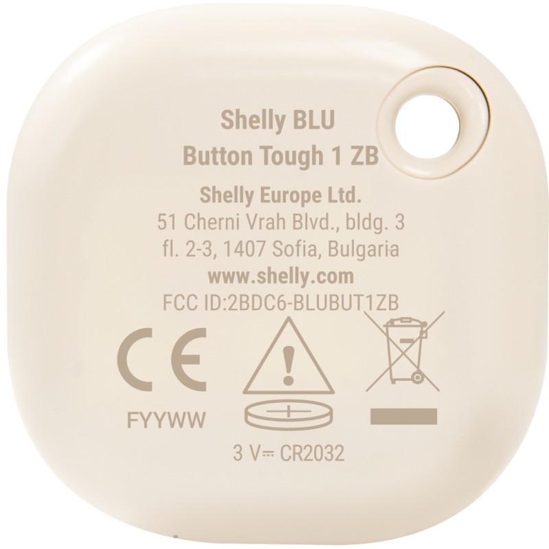 Shelly · Plug & Play · "Blu ZB Button Tough Ivory" · Schalter & Dimmer · Bluetooth · Zigbee · Batterie · Hellbeige - 252251 - 3