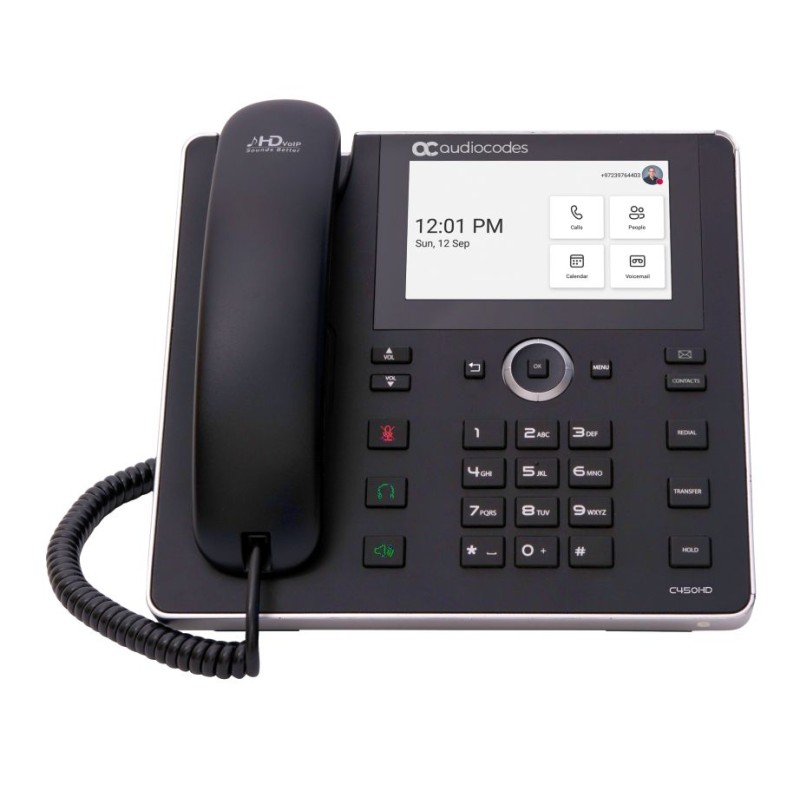 AudioCodes IPC450HD IP-Phone PoE GbE with integrated BT, Dual Band Wi-Fi and an external power supply black - 216864 - 1