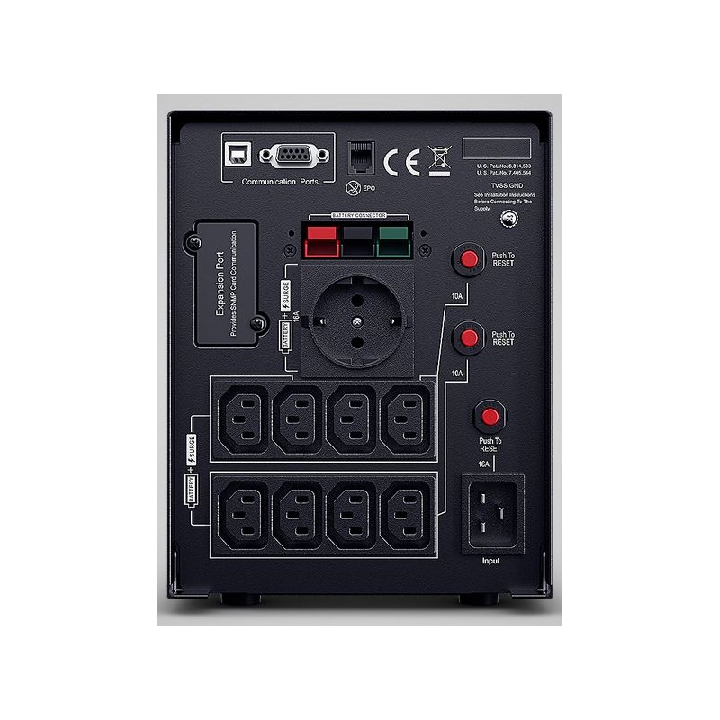 CyberPower UPS, PR Tower series, 2200VA/1980W, line-interactive, pure sine wave, LCD, USB/RS232, ext. runtime, - 252621 - 2