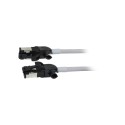 Patchkabel RJ45, CAT6A 500Mhz, 2m, grau, S/FTP, slimline rund d4,5mm, TPE/LSZH(Superflex), AWG28, mit CAT7 Rohk., drehbarer Stec