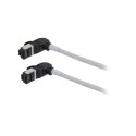 Patchkabel RJ45, CAT6A 500Mhz, 2m, grau, S/FTP, slimline rund d4,5mm, TPE/LSZH(Superflex), AWG28, mit CAT7 Rohk., drehbarer Stec
