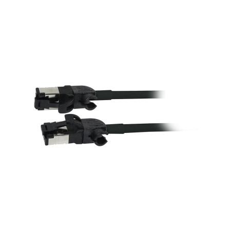 Patchkabel RJ45, CAT6A 500Mhz, 0.5m, schwarz, S/FTP, slimline rund d4,5mm, TPE/LSZH(Superflex), AWG28, mit CAT7 Rohk., drehbarer
