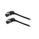 Patchkabel RJ45, CAT6A 500Mhz, 0.5m, schwarz, S/FTP, slimline rund d4,5mm, TPE/LSZH(Superflex), AWG28, mit CAT7 Rohk., drehbarer