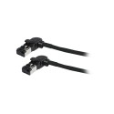 Patchkabel RJ45, CAT6A 500Mhz, 0.5m, schwarz, S/FTP, slimline rund d4,5mm, TPE/LSZH(Superflex), AWG28, mit CAT7 Rohk., drehbarer