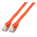 Patchkabel RJ45, CAT6A 500Mhz, 0.25m, rot, U/FTP, flach, - 152243 - 2