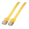 Patchkabel RJ45, CAT6A 500Mhz, 0,25m, gelb, U/FTP, flach, - 159211 - 2