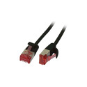 Patchkabel RJ45, CAT6 250Mhz, 0.15m schwarz, U/FTP, slimline rund d 3,6mm, Synergy 21 - 167793 - 2