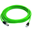 Telegärtner, STX M12x1-RJ45 VL X-cod. Cat.6A, 5m, - 168499 - 3