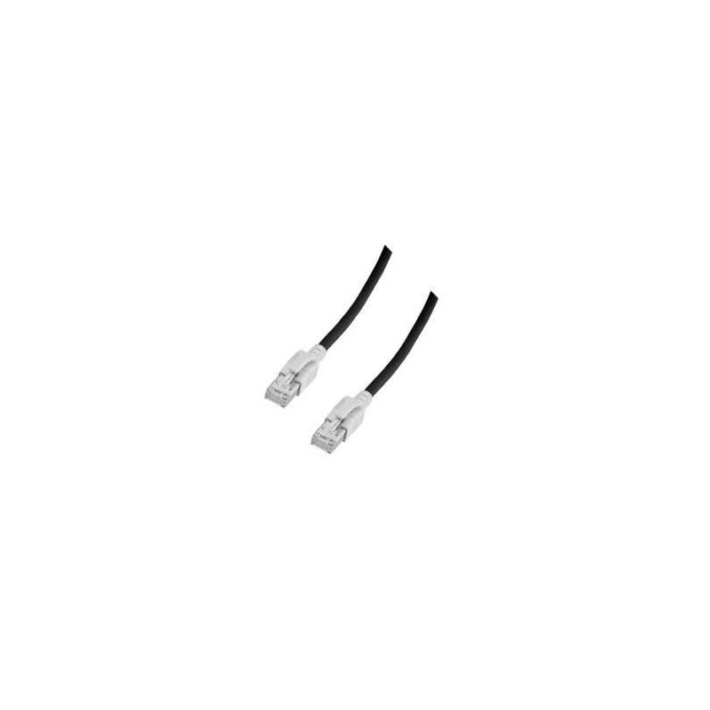 Patch cable RJ45, VC LED, CAT6A 500Mhz,15m, black, LED in the plugs! - 184055 - 2