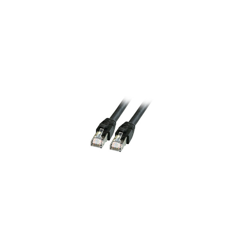 Patch cable RJ45, CAT8.1 2000Mhz, 0.5m, black, S-STP(S/FTP), BC, LSZH, - 189990 - 2