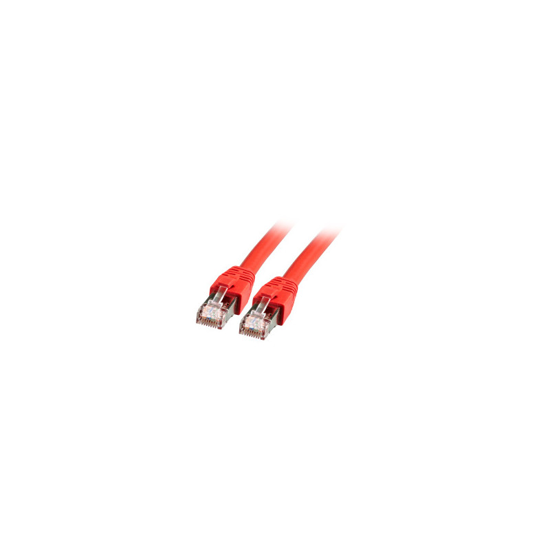 Patch cable RJ45, CAT8.1 2000Mhz, 0.5m, red, S-STP(S/FTP), BC, LSZH, - 190008 - 2