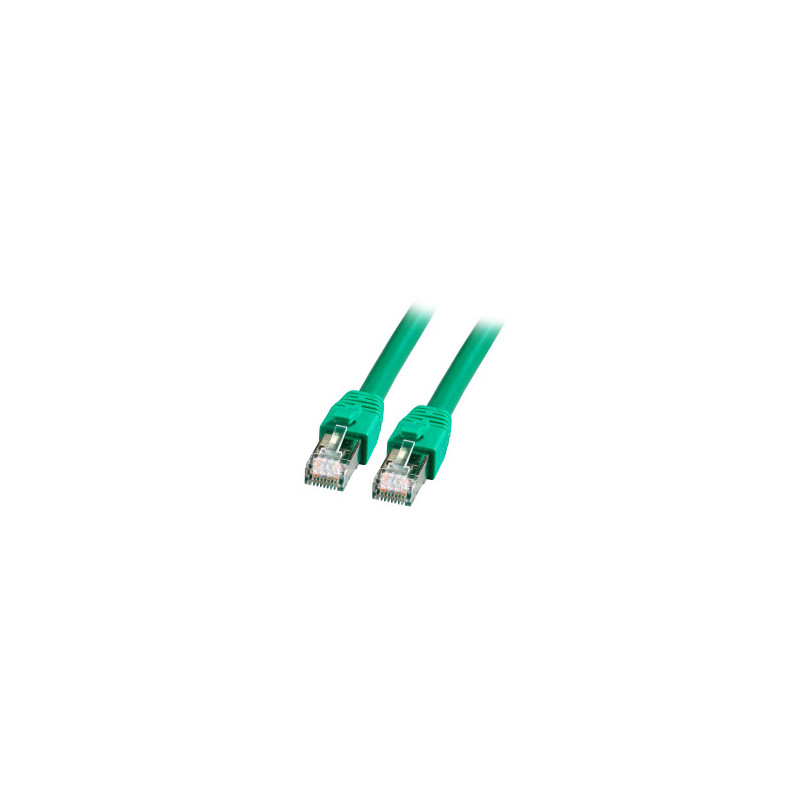 Patch cable RJ45, CAT8.1 2000Mhz, 0.5m, green, S-STP(S/FTP), BC, LSZH, - 190029 - 2