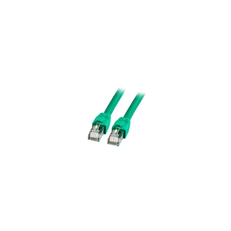 Patch cable RJ45, CAT8.1 2000Mhz, 1.0m, green, S-STP(S/FTP), BC, LSZH, - 190030 - 2