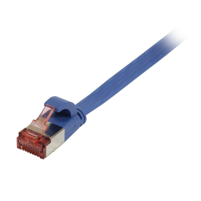 Patchkabel RJ45, CAT6 250Mhz, 0.15m blau, FTP(U/FTP), TPE(Superflex), Flach, Synergy 21, - 193906 - 2