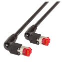 Patch cable RJ45-angled, CAT6A, 1000Mhz, 1.0m black, PIMF(S-FTP(SF/UTP)), Draka, - 195471 - 2