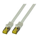 Patchkabel RJ45, CAT6A 500Mhz, 25m, grau S-STP(S/FTP) LSZH, mit Cat.7 Rohkabel, - 201786 - 2