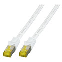 Patch cable RJ45, CAT6A 500Mhz, 0.25m, white, S-STP(S/FTP), LSZH, with Cat.7 raw cable, - 206058 - 2