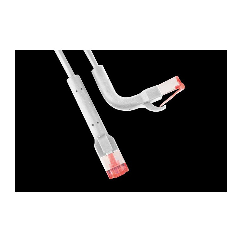 Patchkabel RJ45, CAT6A 500Mhz, 0,25m, weiss, U-STP(U/FTP), TPE, biegbare Stecker 90Grade - 222661 - 6