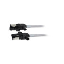 Patchkabel RJ45, CAT6A 500Mhz, 2m, grau, S/FTP, slimline rund d4,5mm, TPE/LSZH(Superflex), AWG28, mit CAT7 Rohk., drehbarer Stec