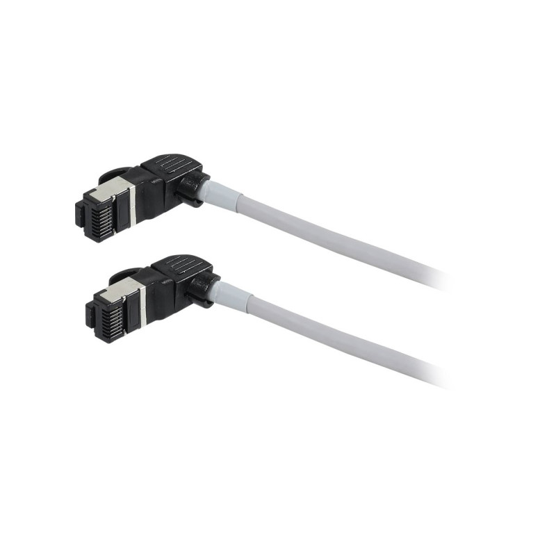 Patchkabel RJ45, CAT6A 500Mhz, 2m, grau, S/FTP, slimline rund d4,5mm, TPE/LSZH(Superflex), AWG28, mit CAT7 Rohk., drehbarer Stec