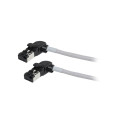 Patchkabel RJ45, CAT6A 500Mhz, 2m, grau, S/FTP, slimline rund d4,5mm, TPE/LSZH(Superflex), AWG28, mit CAT7 Rohk., drehbarer Stec