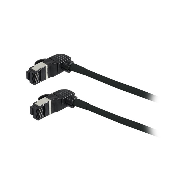 Patchkabel RJ45, CAT6A 500Mhz, 0.5m, schwarz, S/FTP, slimline rund d4,5mm, TPE/LSZH(Superflex), AWG28, mit CAT7 Rohk., drehbarer