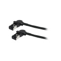 Patchkabel RJ45, CAT6A 500Mhz, 0.5m, schwarz, S/FTP, slimline rund d4,5mm, TPE/LSZH(Superflex), AWG28, mit CAT7 Rohk., drehbarer