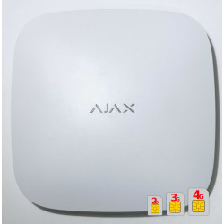 AJAX HUB 2 PLUS - Funk Alarmanlage, 2x4G-GSM, GPRS, WiFi, LAN, Weiss