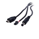 Triple conector para baterías zinc-aire - USB Mini / Molex / Jack - Longitud 1.5 m - Compatible con batería SF-BATT-75V-3200WH -
