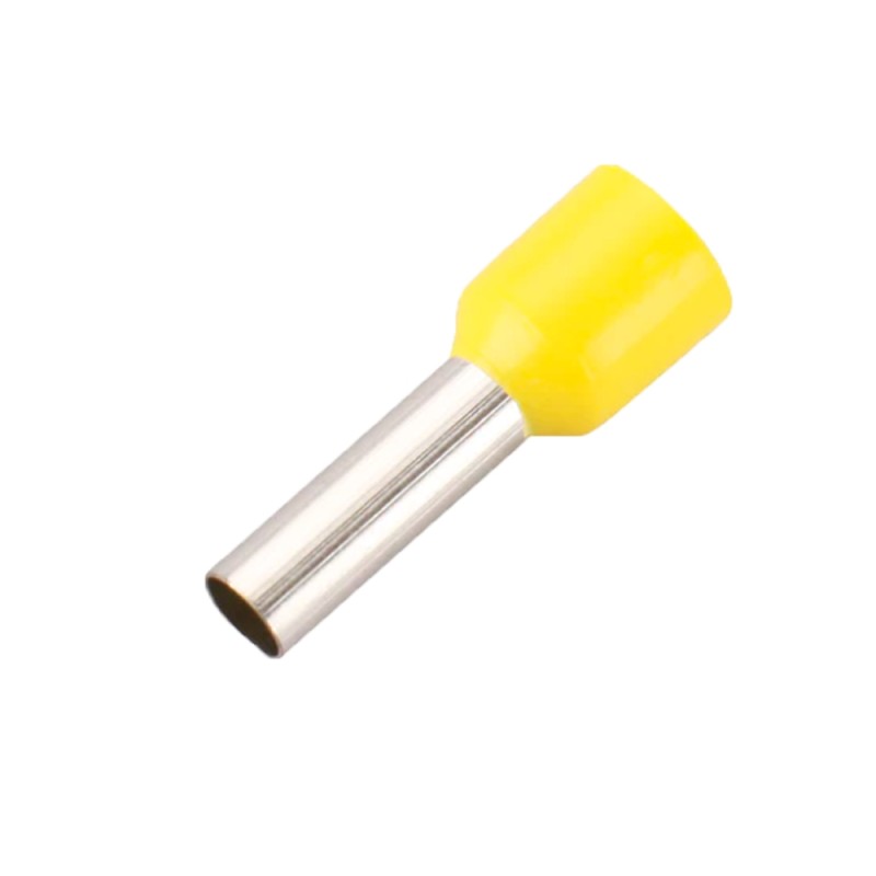 Hohle Aderendhülsen zum Crimpen - Für elektrische Kabel - Leiterquerschnitt 6mm² / AWG 10 - Gelb - 50 Einheiten - CON-E6012-FERR